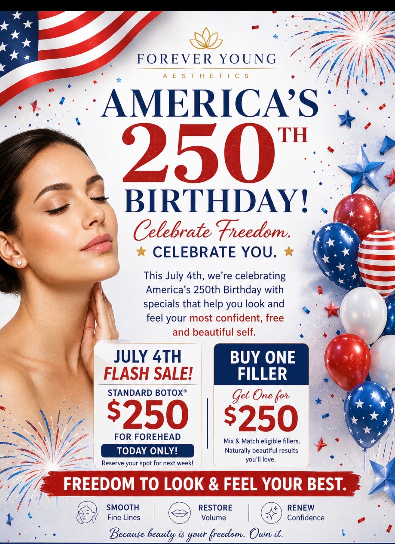 July 4, 2026 sale Botox $250 (today only)